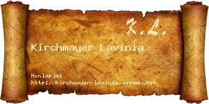 Kirchmayer Lavínia névjegykártya